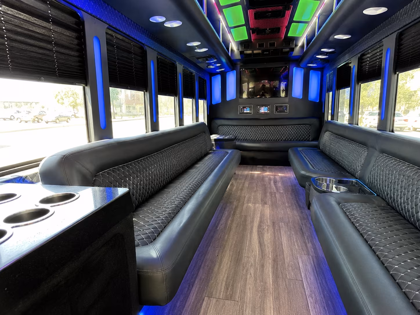 murrieta 15 passenger party bus inside